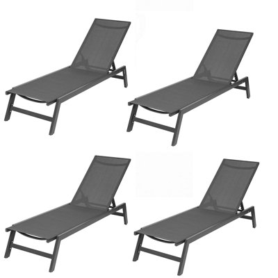 Chaise longue sans accoudoirs en métal Emris