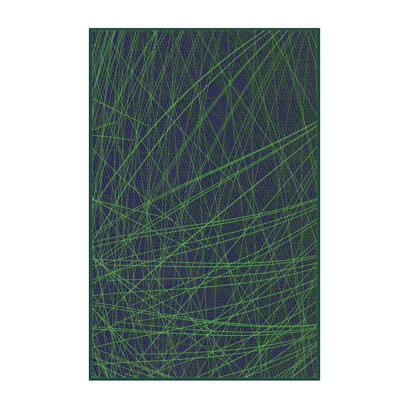 Laine tissée à la machine abstraite et polyester vert/bleu Tapis décoratif, Rectangle 2 pi x 3 pi