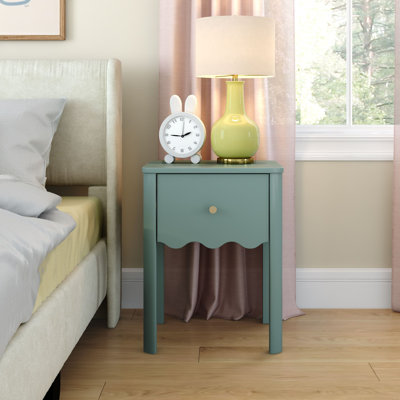 1 Drawer 18 in. Wide Nightstand with Wave Detail