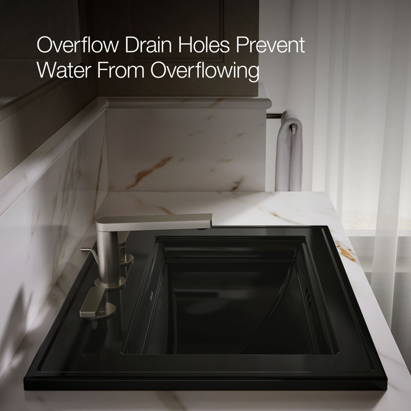 Memoirs® Stately Drop-in Bathroom Sink, 8" Centers, Black