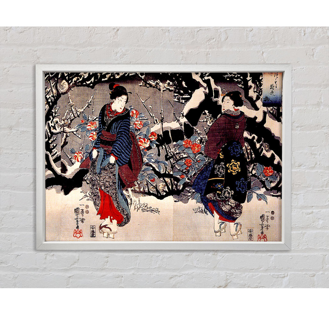 Utagawa Kuniyoshi Japanische Frauen - Einzelner Bilderrahmen Kunstdrucke auf Leinwand