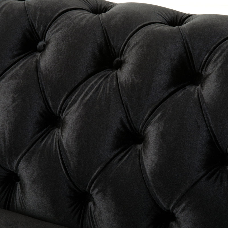 Causeuse Monahans Chesterfield, Gris foncé