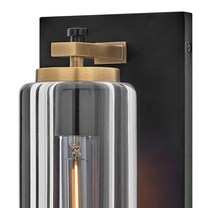 Hinkley Lourde Outdoor Wall Mount Lantern, Black