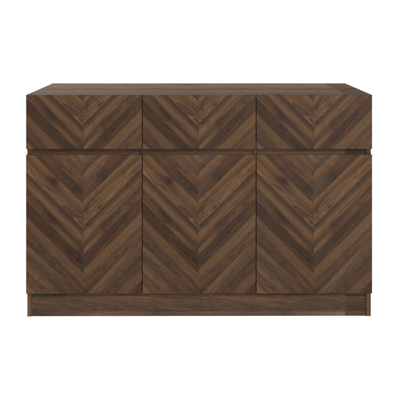 Collins 118.8 Cm 3 Drawer Sideboard, Royal Walnut