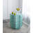 Turquoise Capiz Stool with Starburst Design
