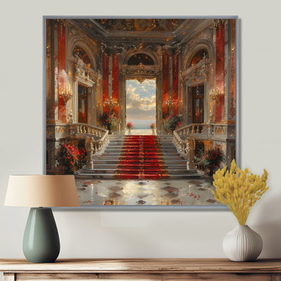 «Red Gold Elegant Entrance», reproduction d'art mural