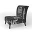 Fauteuil de chambre rembourré Mid-Century