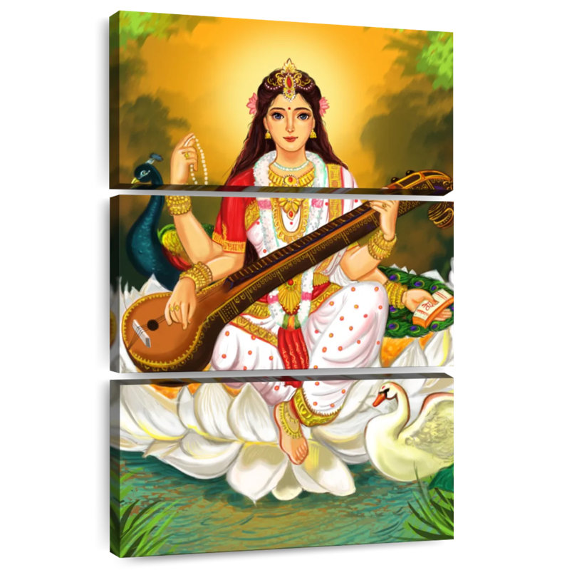 Adella Saraswati jouant de la musique, H 32 po x l 20 po