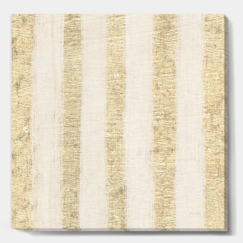 «Gold Glam Stipes», reproduction d'art sur toile tendue, H 46 po x l 46 po x P 1,5 po