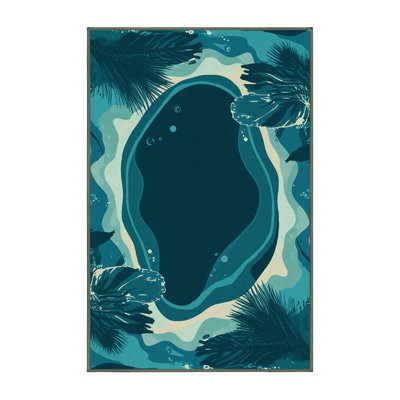 Machine Washable Scenic And Landscapes Tropical Abstract Rug in Green – SageGreen Binding