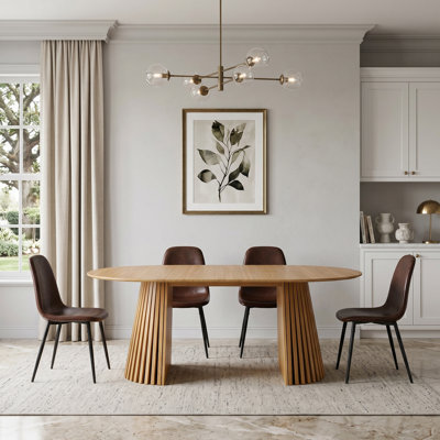 Table de salle à manger Mid-Century pour 4 personnes avec plateau en panneau de fibres à densité moyenne