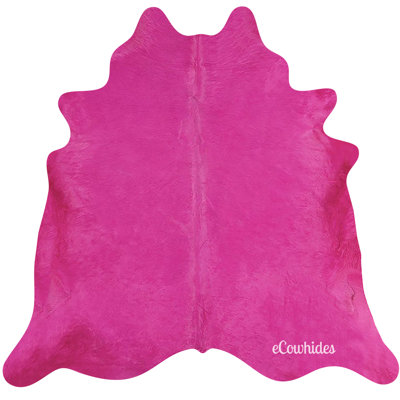 Tapis en cuir de vache brésilien rose teint - Cuir véritable