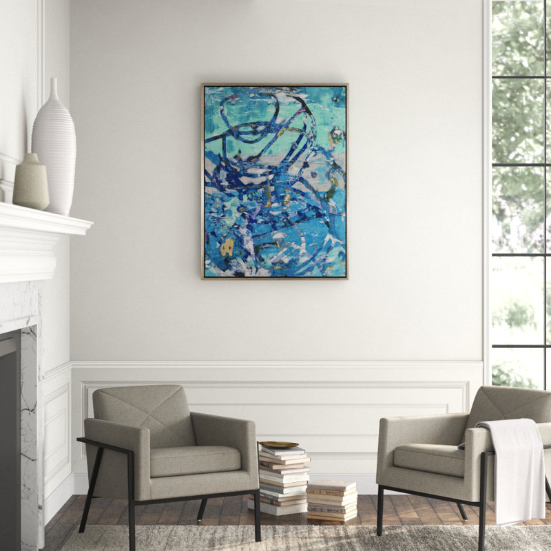 Blue Maze I Painting, 60" H x 48" W x 2.25" D