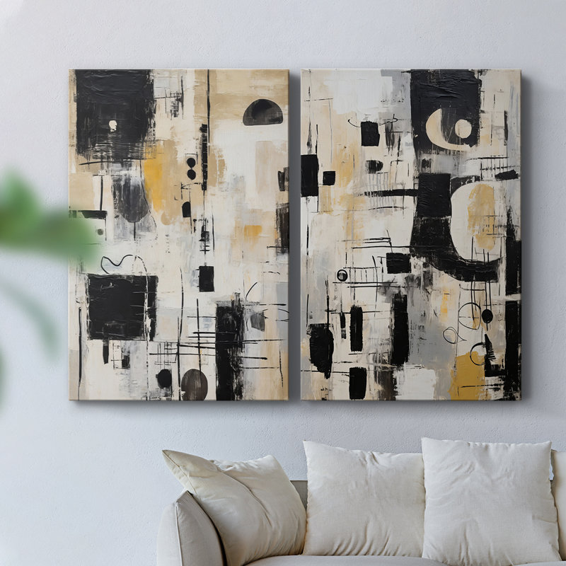 ABSTRACT Series CCCCLXXIX - Toile tendue avec châssis de qualité supérieure - Prêt à être accroché, H 18 po x l 24 po