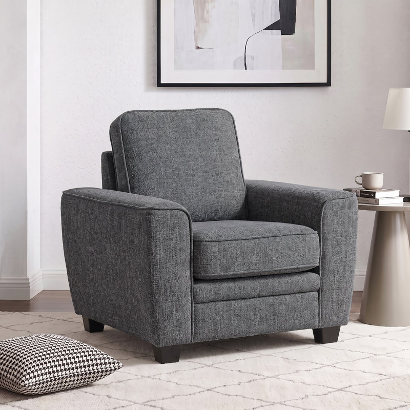Fauteuil d'appoint 40 po Manasa, Chenille gris foncé