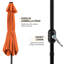 Parasol de marché d'extérieur avec manivelle 108 po Bruton-512097929