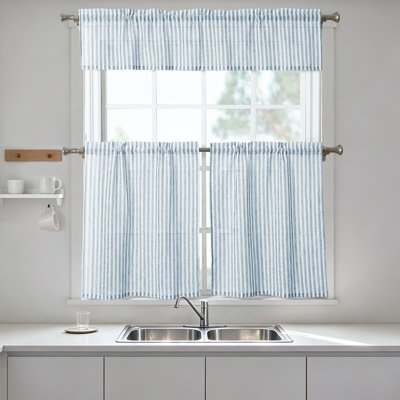 Keirra Striped Tailored Kitchen Curtain
