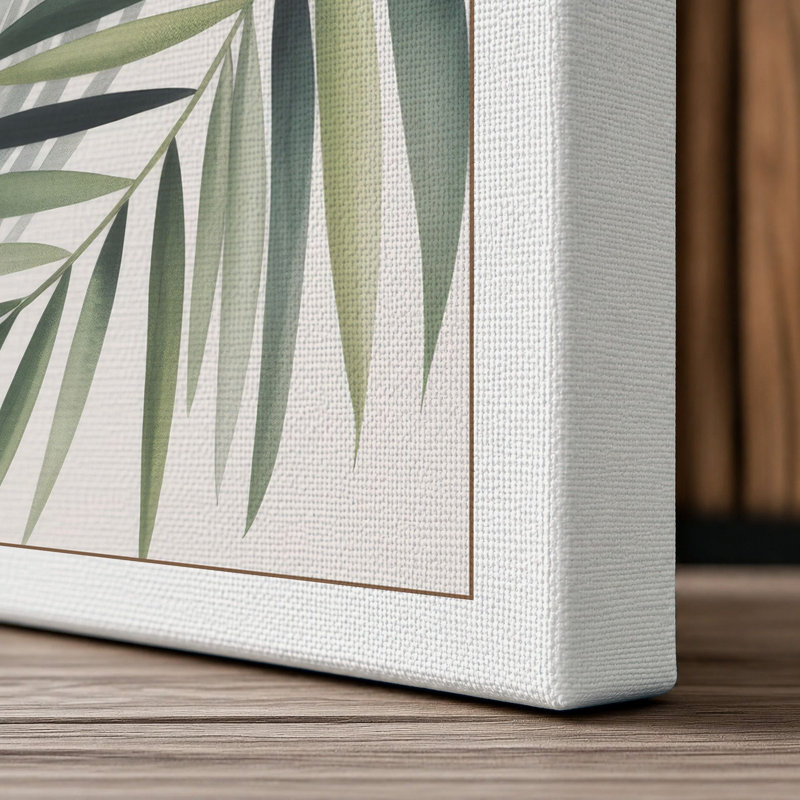 Palm Fronds Botanical - Wrapped Canvas, 18x12 - 45.7 x 30.5 cm, White Border