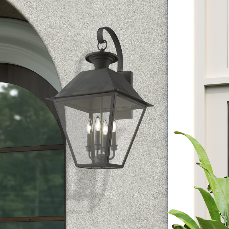 Frankly 4 - Bulb 27.5" Outdoor Wall Lantern, Charcoal