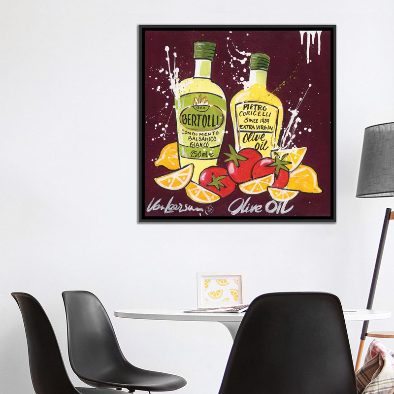 «Olive Oil», impression sur toile, Toile encadrée noire, Pas de tapis, H 18 po x l 18 po x P 1,5 po