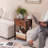 Nightstand With Charging Station, Side Table End Table With Large Drawer And Storage Shelf,(Brown)