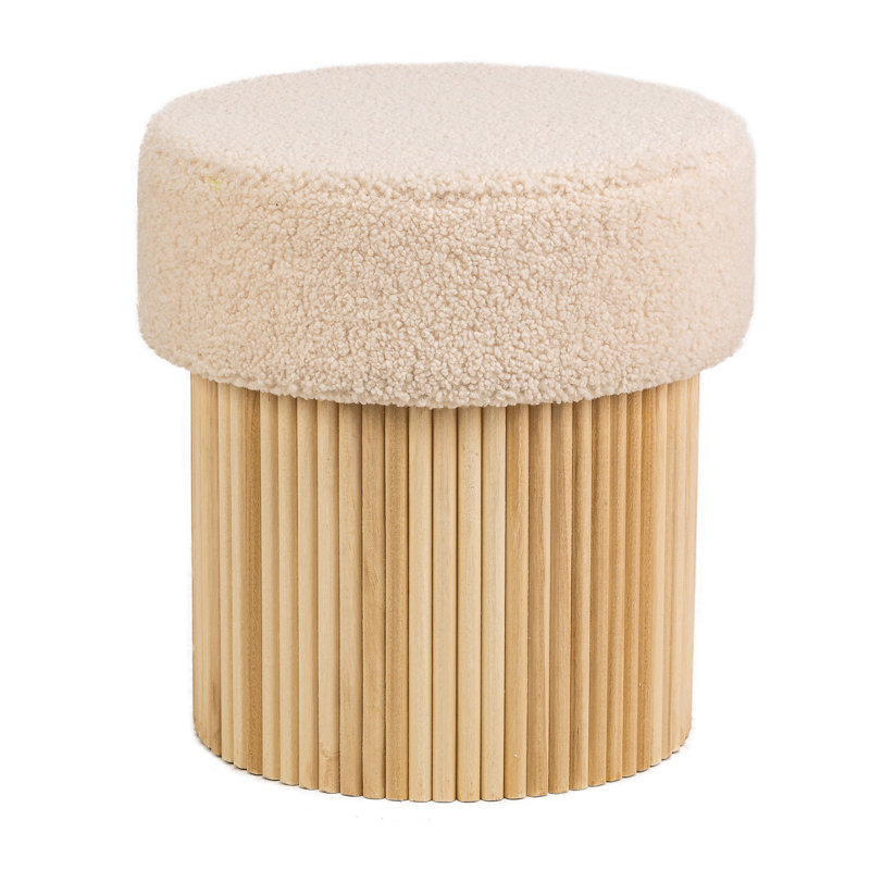 Brumbaugh Pouf, White Boucle