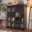 Armoire de rangement multimédia 4 portes en verre