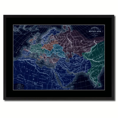«Europe in the Middle Ages Crusades», carte rétro en couleurs vives, 16 x 21