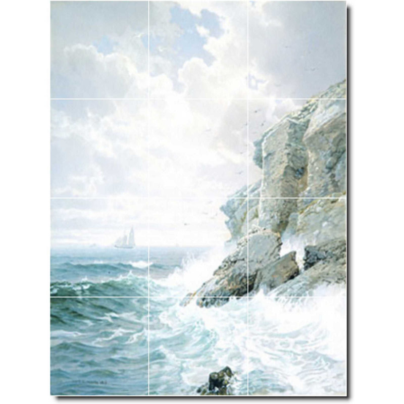 Carreau de céramique décorative 12,75 po x 17 po 4,25 po x 4,25 po, William Richards Waterfront Peinture W07484