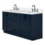 Meuble-lavabo double 67 po avec comptoir en quartz pur Ariel Kelly-105988678