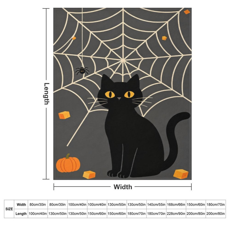 Jeté en flanelle de luxe Black Cat, 40 po x 50 po