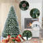 Arbre de Noël artificiel pré-éclairé, pommes de pin enneigées-1676343513