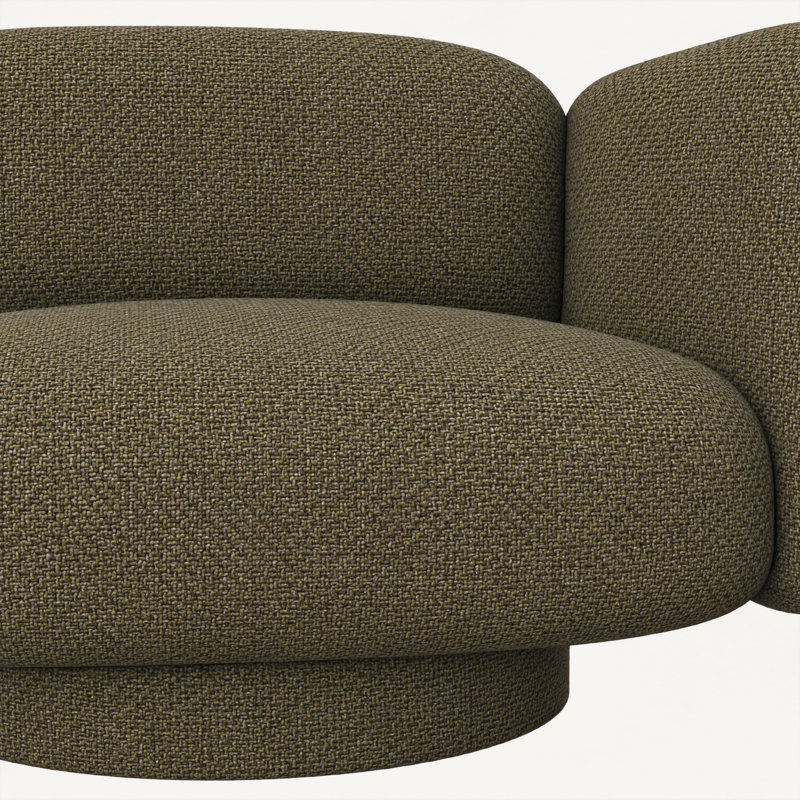 Canapé 2 places Rimo - Vert olive, L 82 po, Tissu vert
