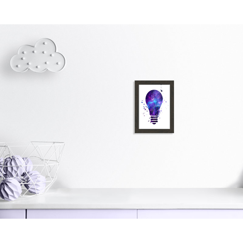 Décoration murale pour enfants light vagues, H 16 po x l 12 po x P 0,63 po, Cadre plat à grain de bois noir