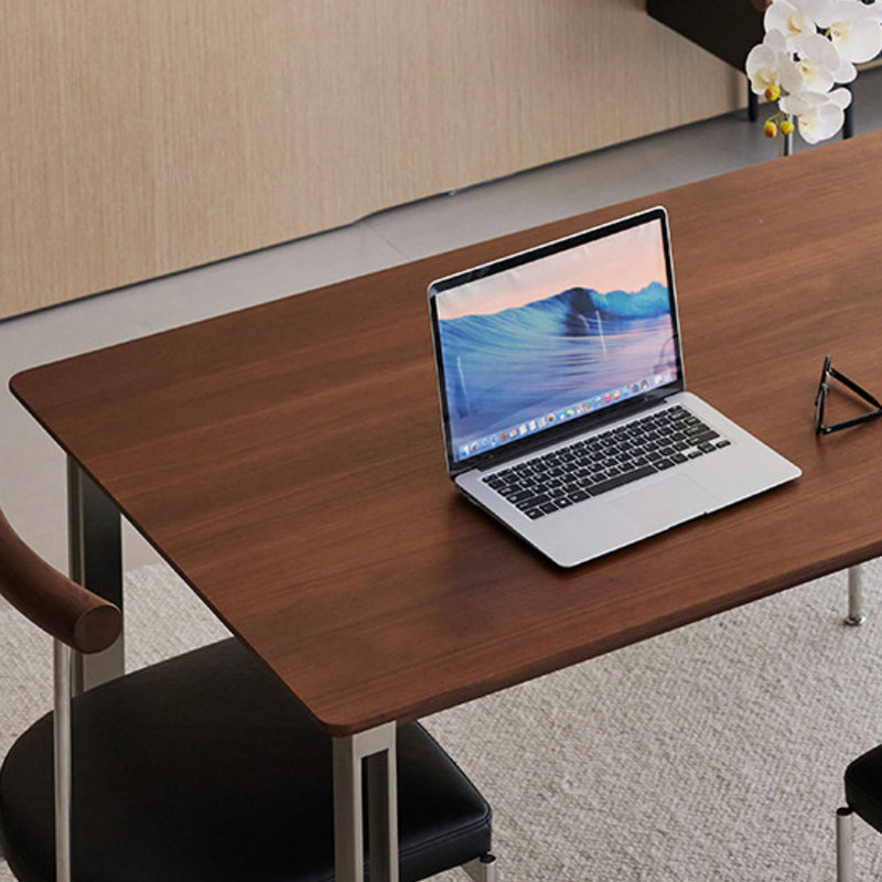 Table de maison simple en acier inoxydable moderne, L 31,5 po x L 55,12 po