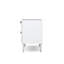 Table de chevet avec 2 tiroirs au fini blanc et chrome Chrisman