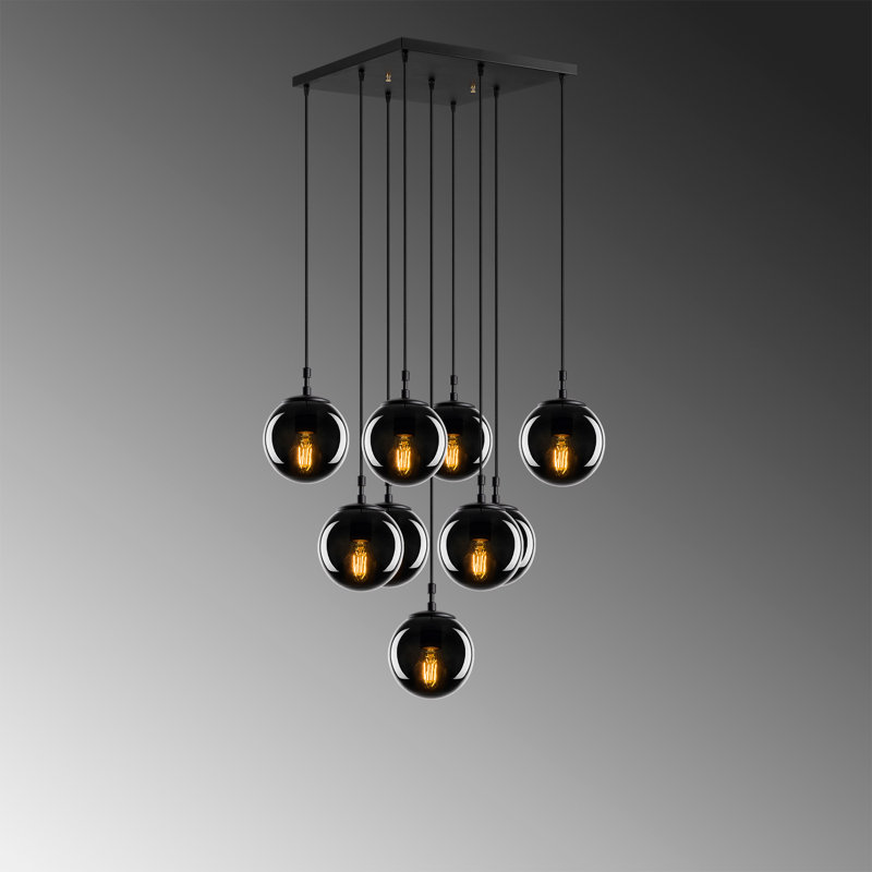 Everglades 9 - Light Black Cluster Pendant
