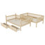 Lit superposé simple au-dessus de simple en bois de pin avec 2 tiroirs, convertible en 2 lits simples, lit superposé simple au-dessus de simple avec échelle et barrières de sécurité, naturel-681533852