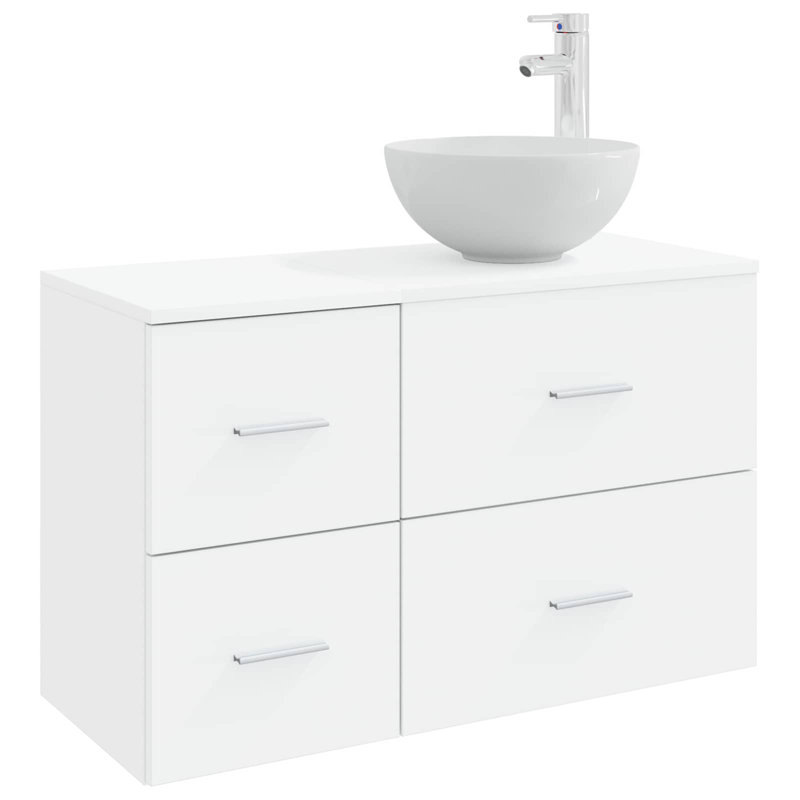 Vanity & Mirror Set, White