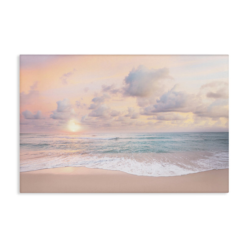 Toile côtière nuageuse, bord de mer, conception par Sissi et Seb, H 20 po x l 30 po