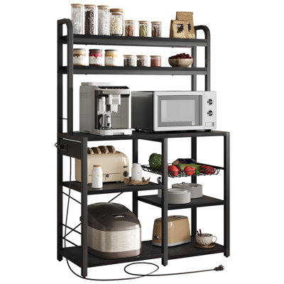 Bahari 35.4'' Metal Standard Baker's Rack with Microwave Compatibility