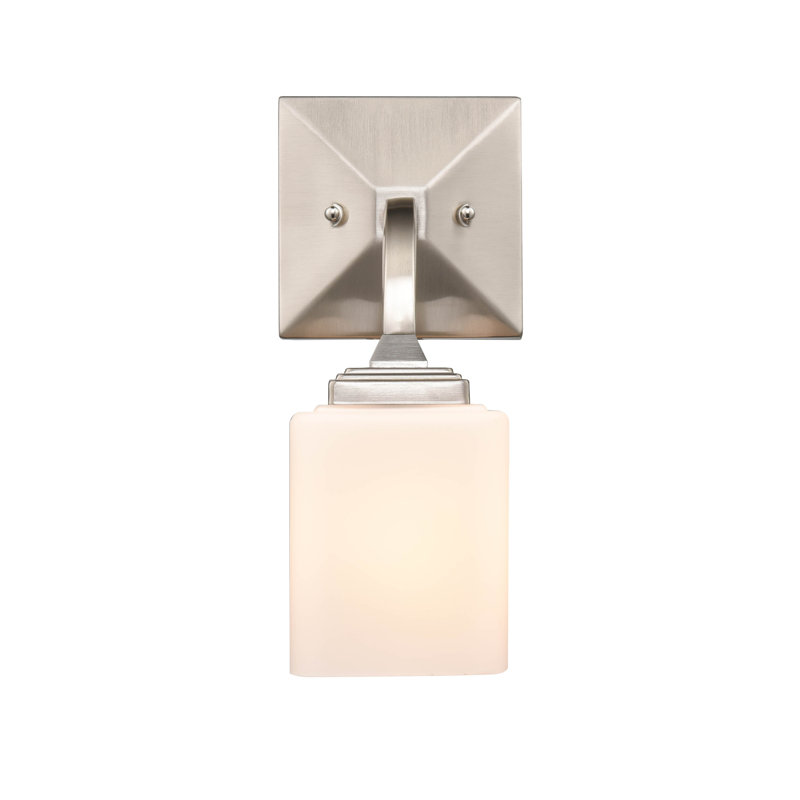 Steel Armed Sconce, Brushed Nickel