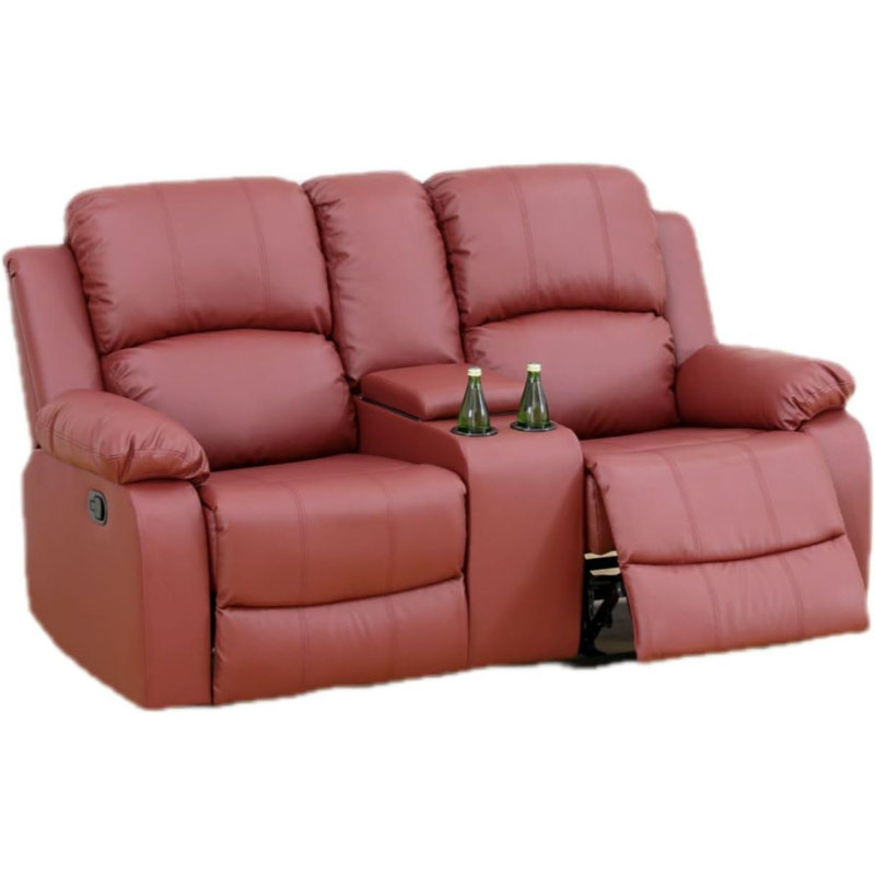 Larain Recliner, Red Cotton Blend