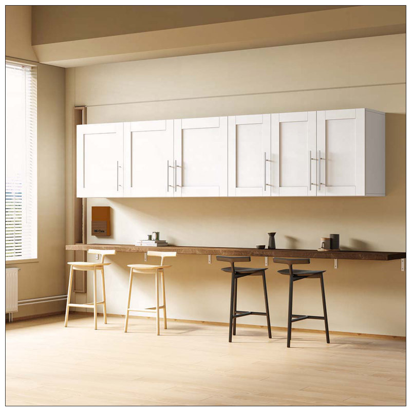 Armoire de rangement murale empilable avec tablettes mobiles