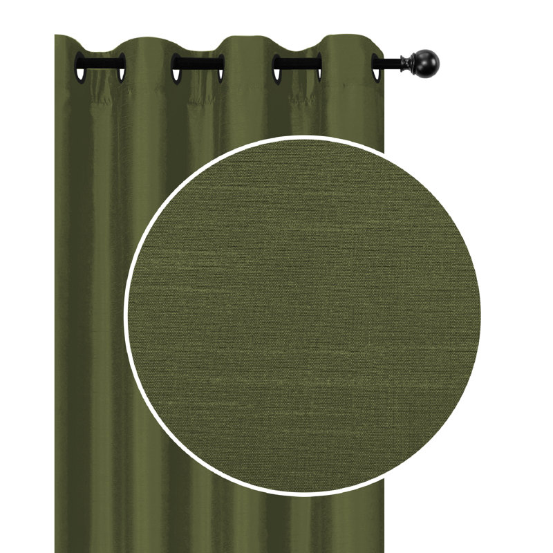 Room Darkening Curtain Pair, Moss Green