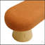 Banc de salle à manger rembourré polyvalent Boucle, longueur de 64 pouces, dessus de tabouret orange avec pieds en bois, capacité de 300 lb pour des utilisations multiples-472519159