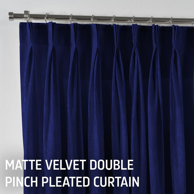 Room Darkening Single Curtain Panel, 65cm Width x 265cm Drop, Dark Blue