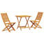 Set Of 2 Natural Wood Solid Acacia Wood 70 Cm Table Length