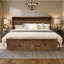 Lit escamotable complet Wilkinson Farmhouse avec grand tiroir de rangement et station de charge, Barnwood-489933600-473660185