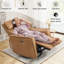 Ensemble de salon moderne inclinable électrique en similicuir 4 pièces avec fauteuil inclinable et berçant pivotant, ports USB, porte-gobelets et console